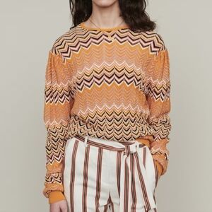 Maje Multi-color Zigzag Knit | Small